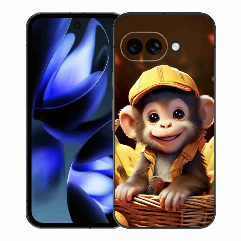 Gelový kryt mmCase na Google Pixel 9a - opice v košíku