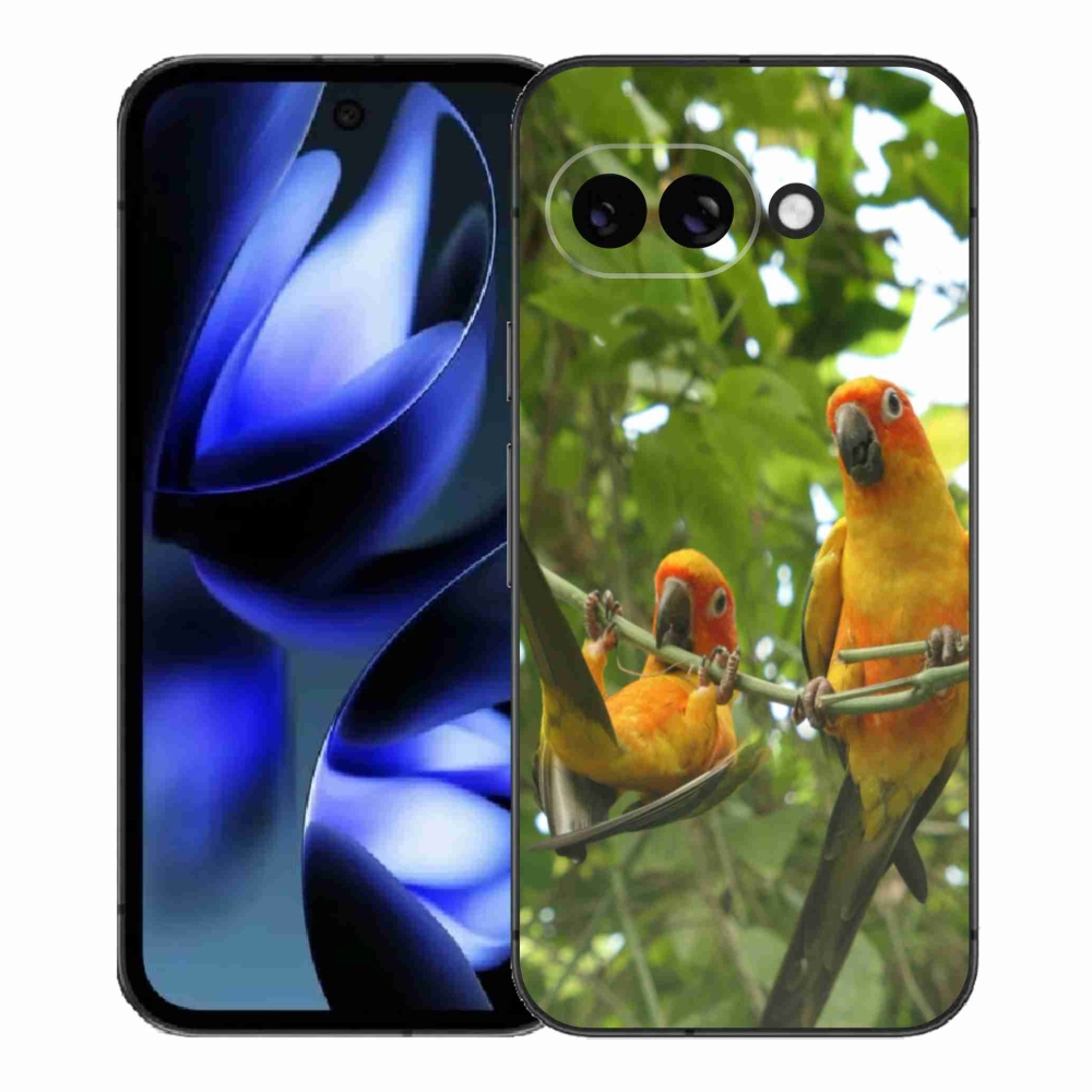 Gelový kryt mmCase na Google Pixel 9a - papoušci aratingy