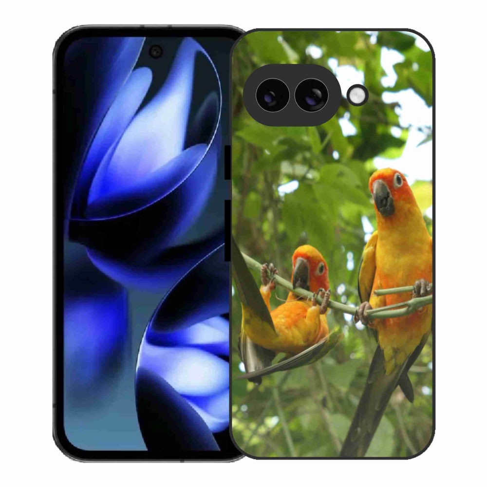 Gelový kryt mmCase na Google Pixel 9a - papoušci aratingy