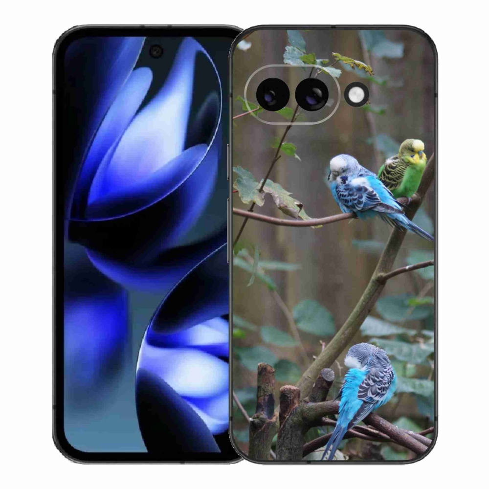 Gelový kryt mmCase na Google Pixel 9a - papoušci na větvi