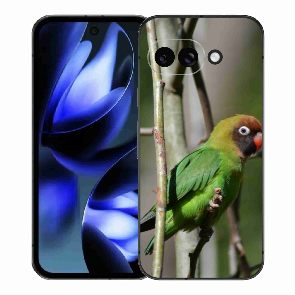 Gelový kryt mmCase na Google Pixel 9a - papoušek agapornis
