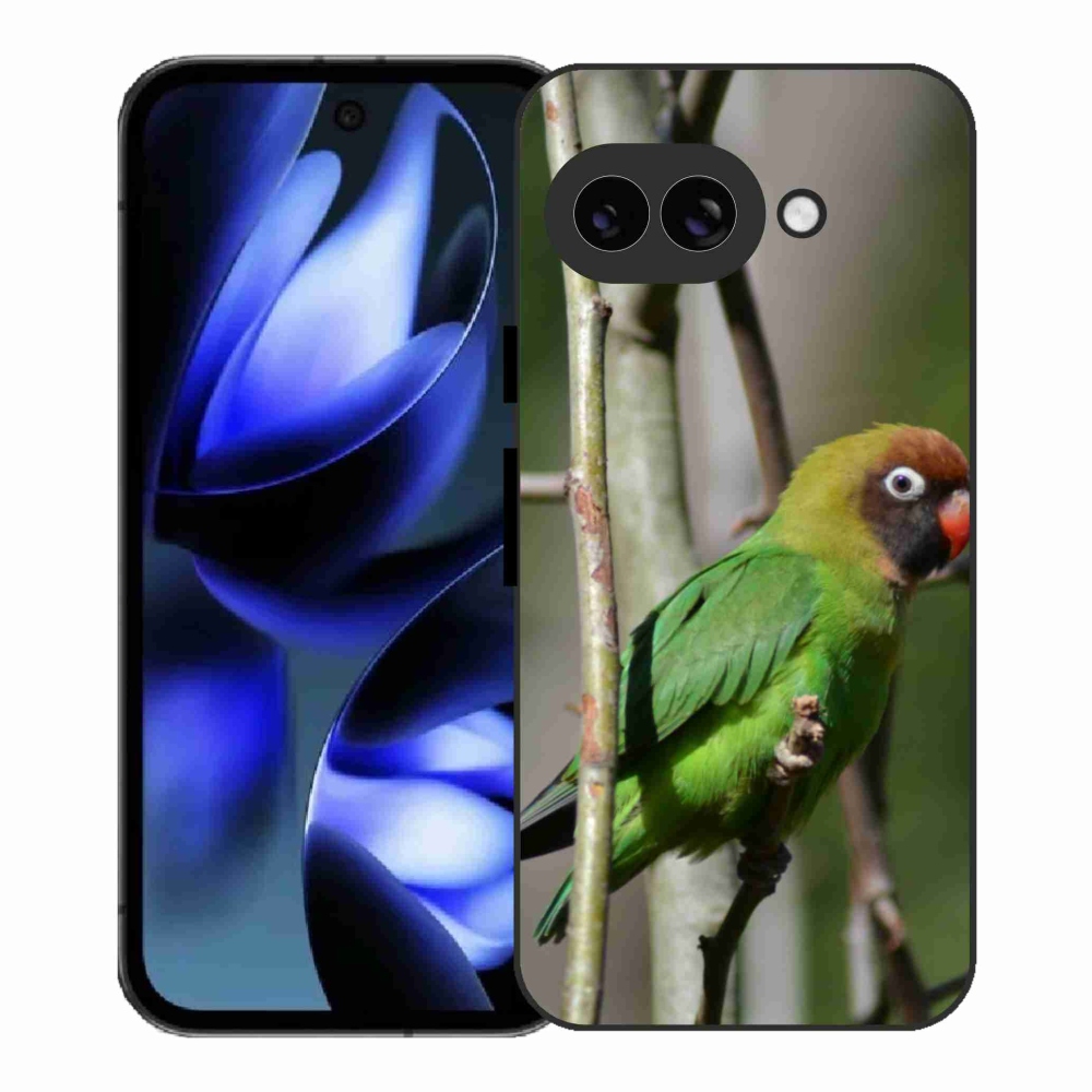 Gelový kryt mmCase na Google Pixel 9a - papoušek agapornis