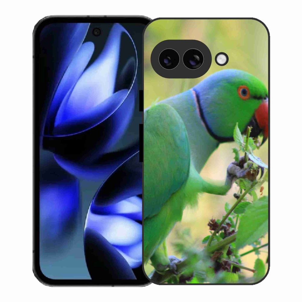 Gelový kryt mmCase na Google Pixel 9a - papoušek alexandr
