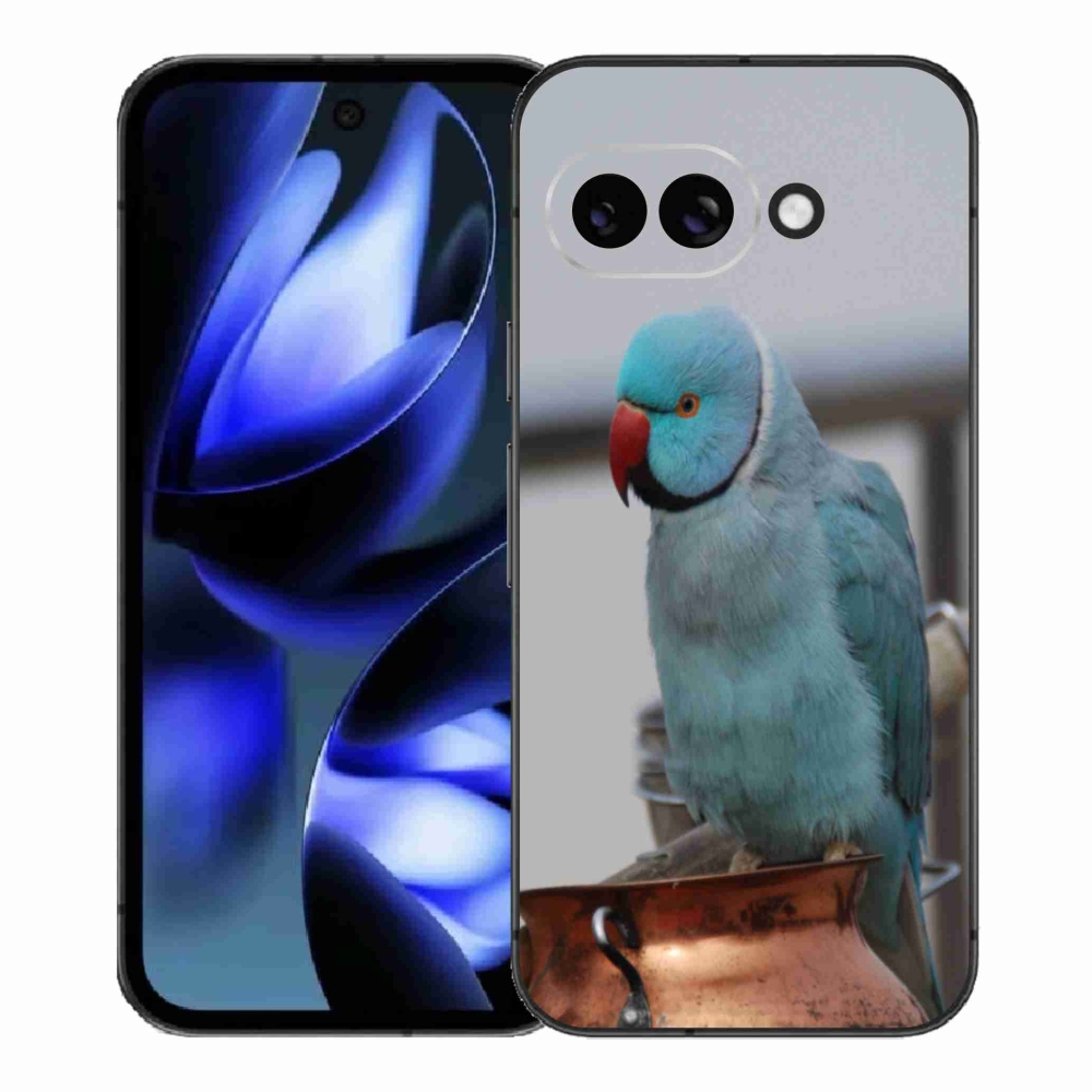 Gelový kryt mmCase na Google Pixel 9a - papoušek alexandr modrý