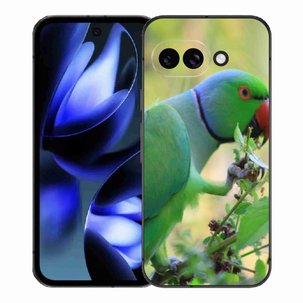 Gelový kryt mmCase na Google Pixel 9a - papoušek alexandr
