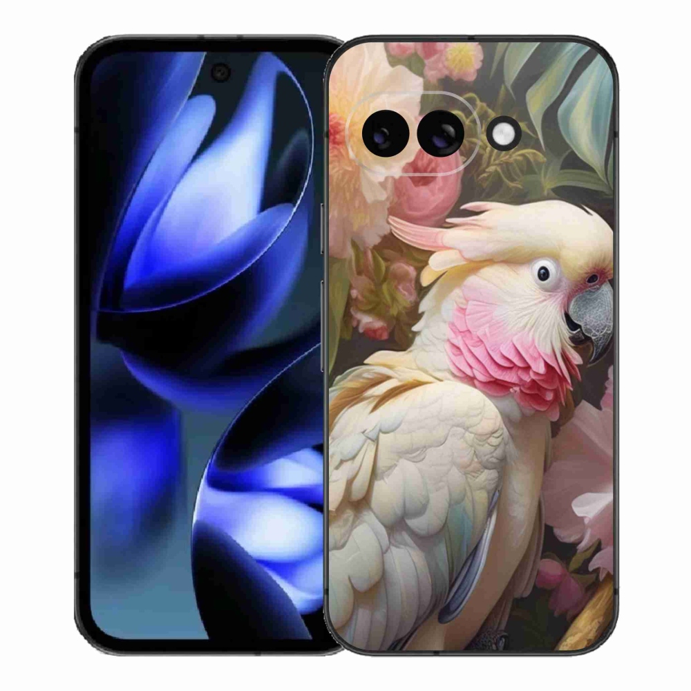 Gelový kryt mmCase na Google Pixel 9a - papoušek kakadu růžový 2