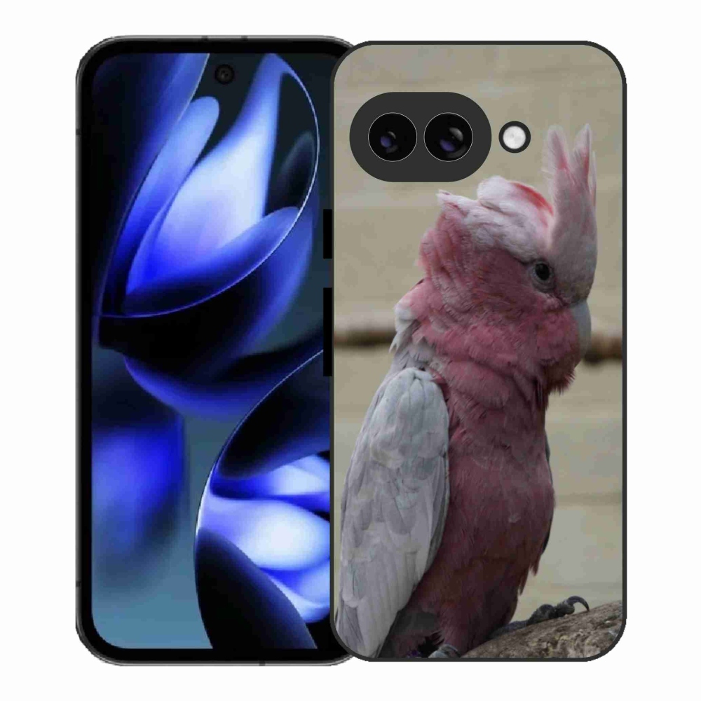 Gelový kryt mmCase na Google Pixel 9a - papoušek kakadu růžový