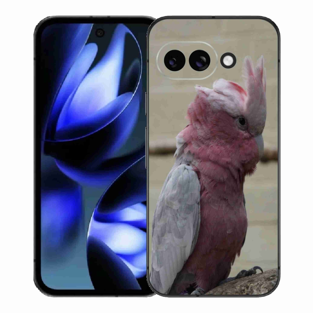 Gelový kryt mmCase na Google Pixel 9a - papoušek kakadu růžový