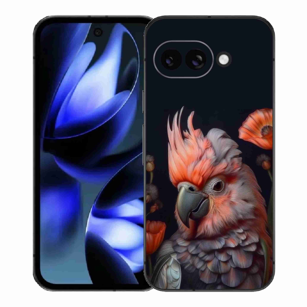 Gelový kryt mmCase na Google Pixel 9a - papoušek kakadu v barvách