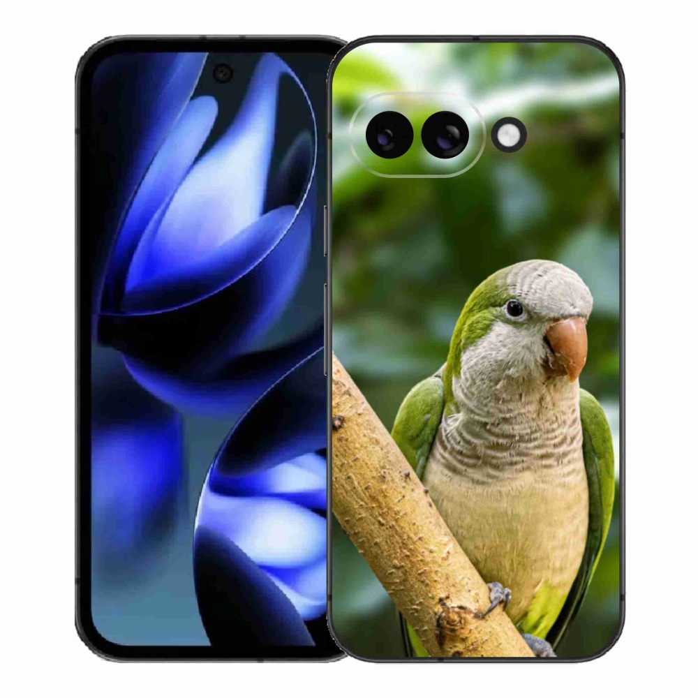 Gelový kryt mmCase na Google Pixel 9a - papoušek mníšek