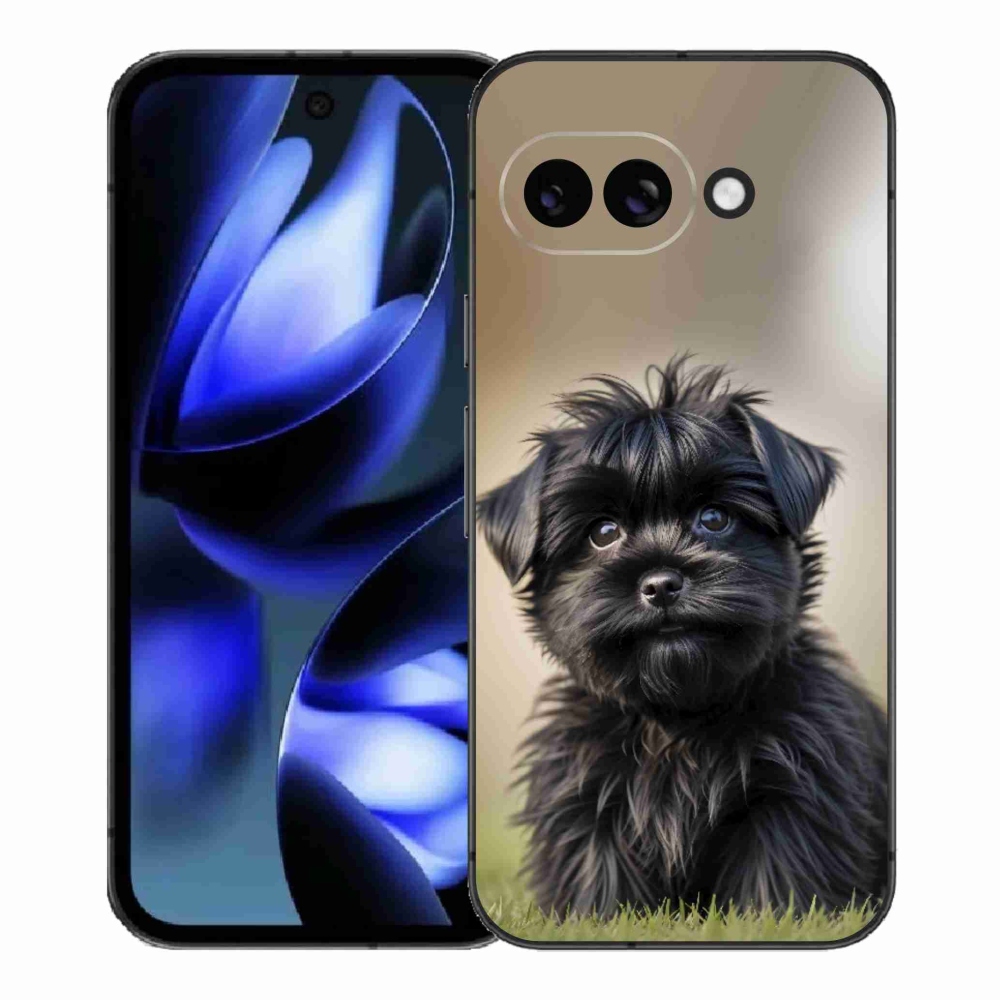 Gelový kryt mmCase na Google Pixel 9a - roztomilý černý pejsek
