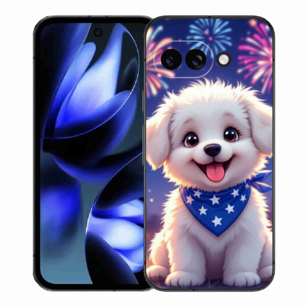 Gelový kryt mmCase na Google Pixel 9a - slavnostní štěně