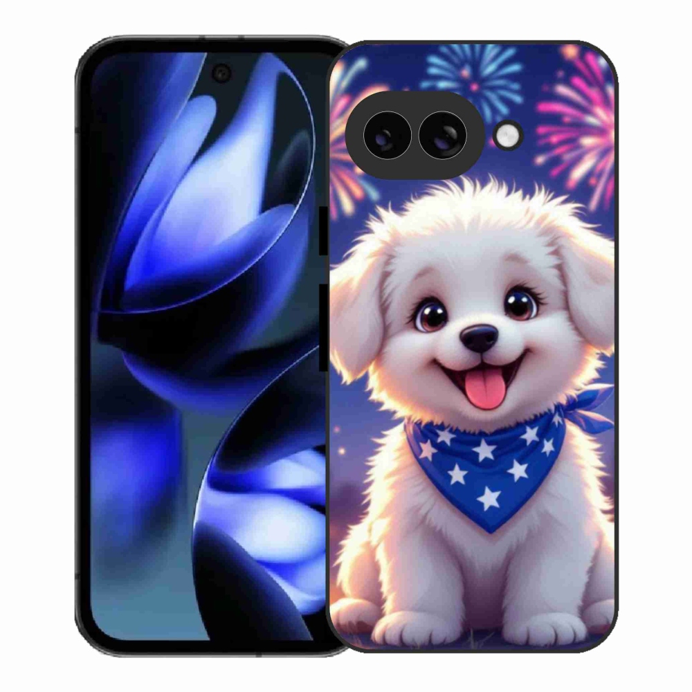 Gelový kryt mmCase na Google Pixel 9a - slavnostní štěně