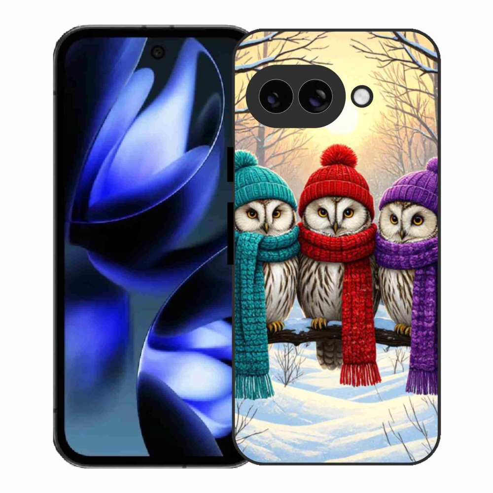 Gelový kryt mmCase na Google Pixel 9a - soví přátelé