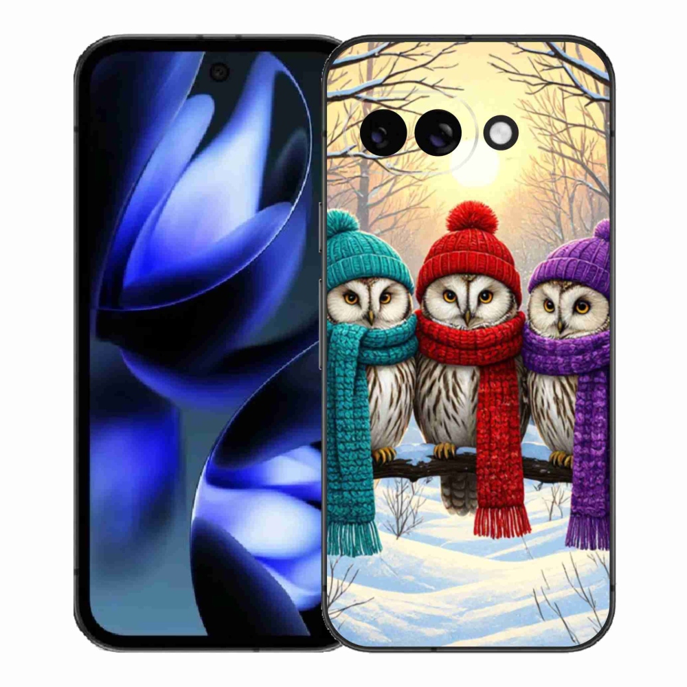 Gelový kryt mmCase na Google Pixel 9a - soví přátelé