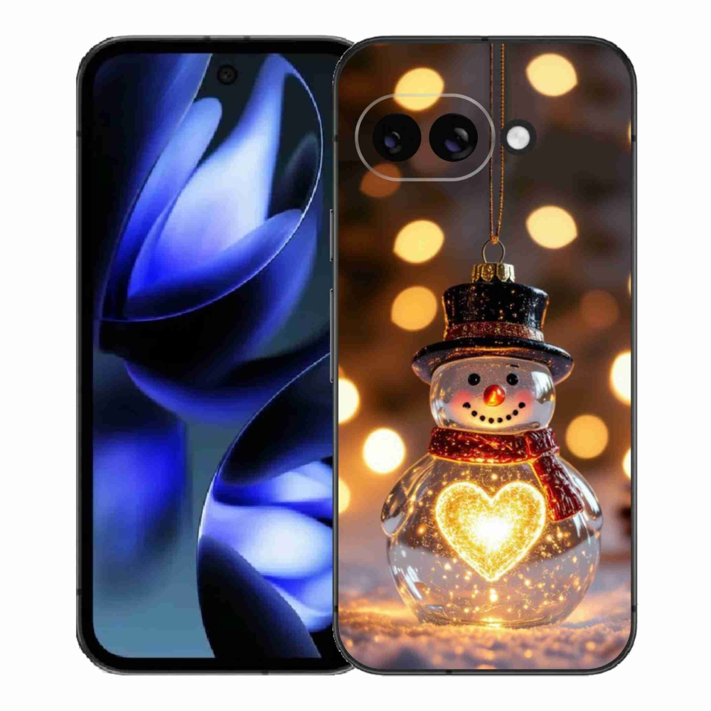 Gelový kryt mmCase na Google Pixel 9a - svítící vánoční sněhulák