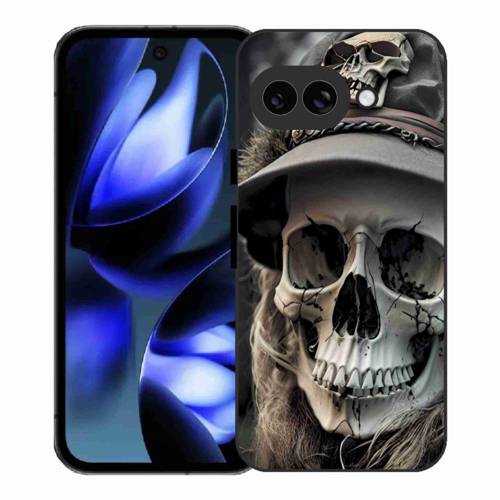 Gelový kryt mmCase na Google Pixel 9a - temná lebka