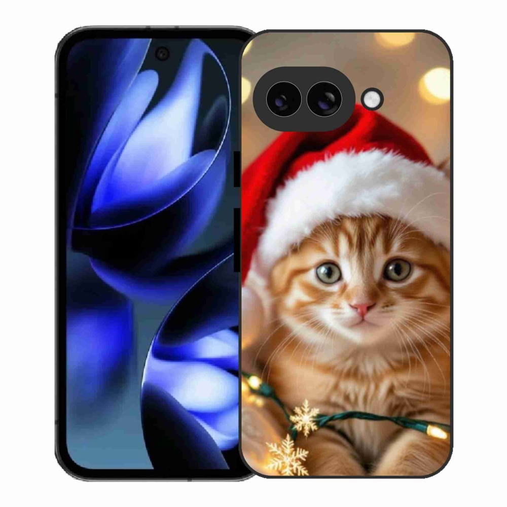 Gelový kryt mmCase na Google Pixel 9a - vánoční kotě