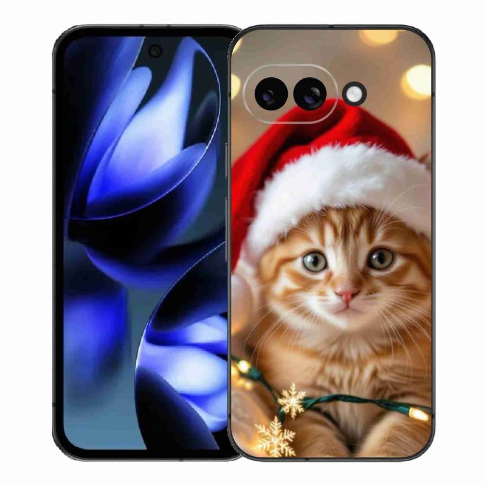 Gelový kryt mmCase na Google Pixel 9a - vánoční kotě