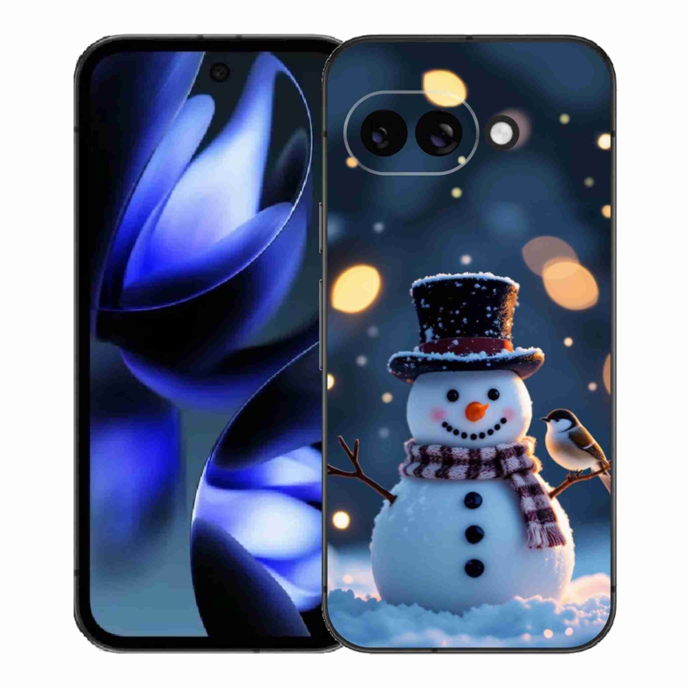 Gelový kryt mmCase na Google Pixel 9a - vánoční sněhulák
