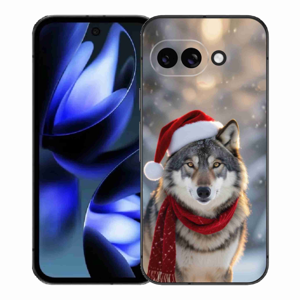 Gelový kryt mmCase na Google Pixel 9a - vánoční vlk