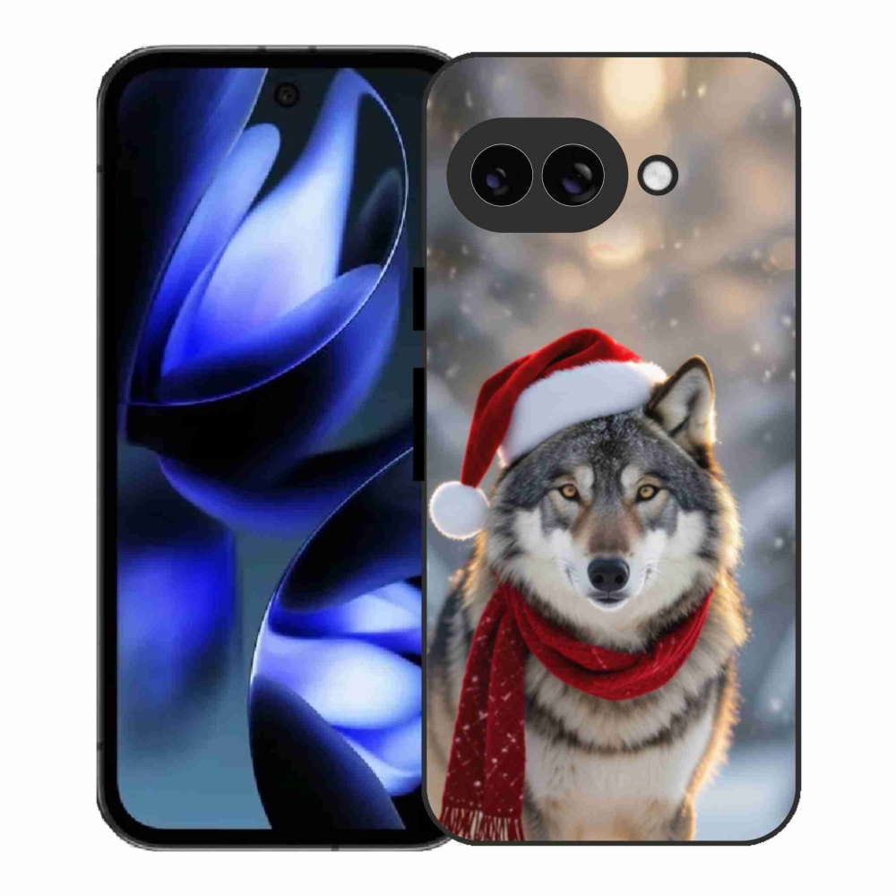 Gelový kryt mmCase na Google Pixel 9a - vánoční vlk