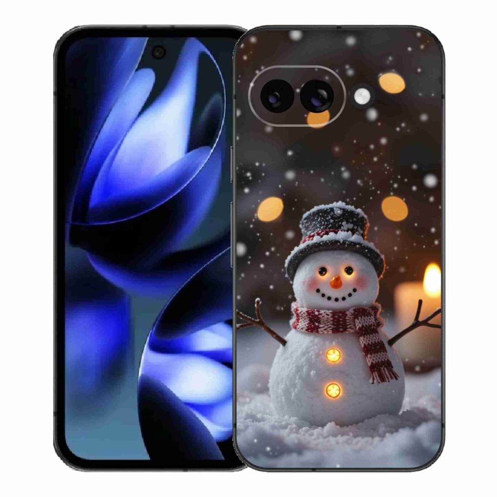 Gelový kryt mmCase na Google Pixel 9a - veselý sněhulák