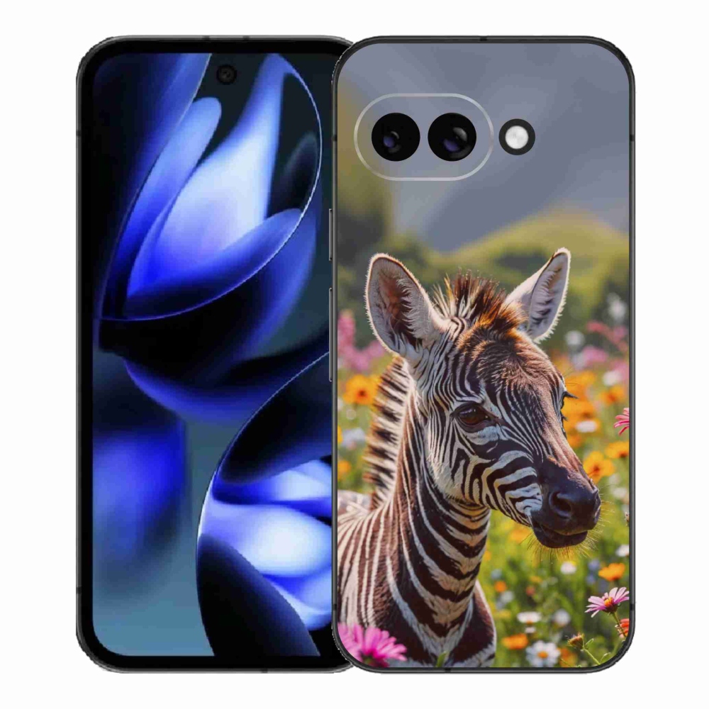 Gelový kryt mmCase na Google Pixel 9a - zebra na louce