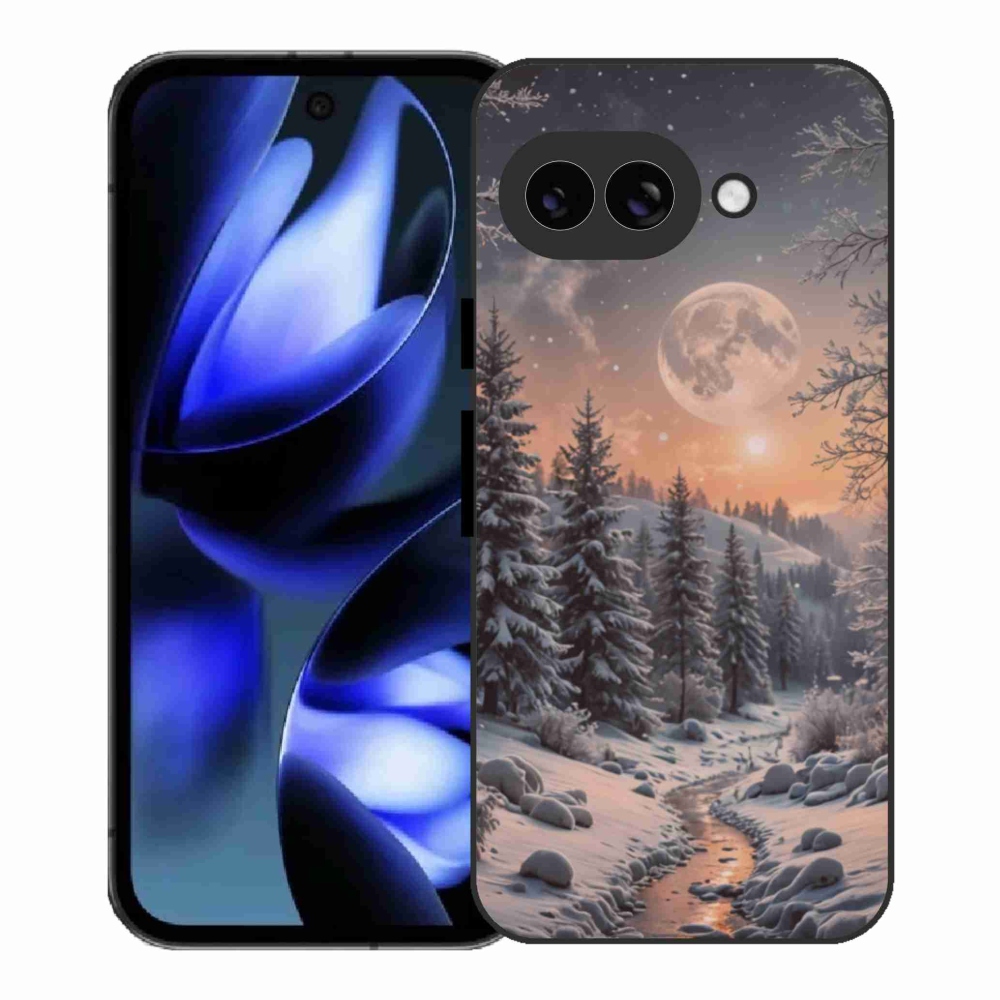 Gelový kryt mmCase na Google Pixel 9a - zimní krajina 2