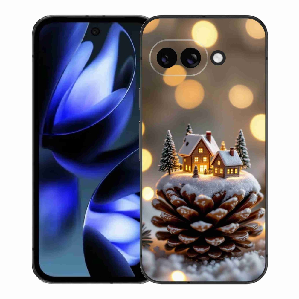 Gelový kryt mmCase na Google Pixel 9a - zimní vesnička