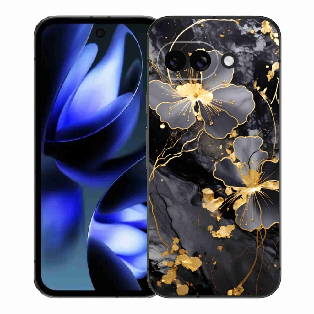 Gelový kryt mmCase na Google Pixel 9a - zlaté květy