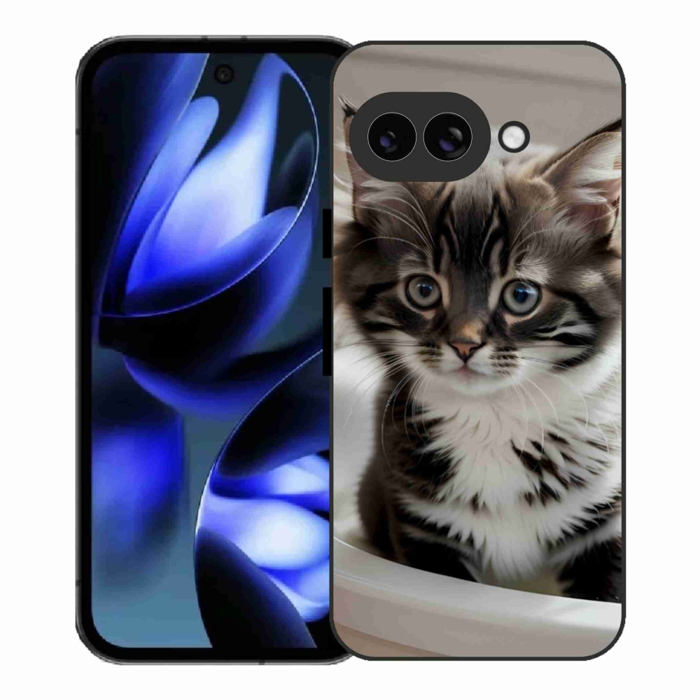 Gelový kryt mmCase na Google Pixel 9a - zvědavé kotě