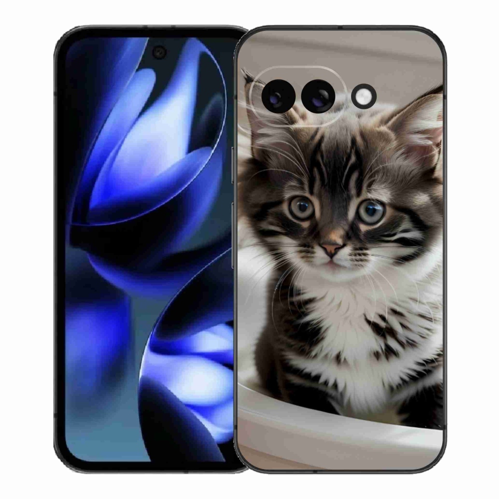 Gelový kryt mmCase na Google Pixel 9a - zvědavé kotě