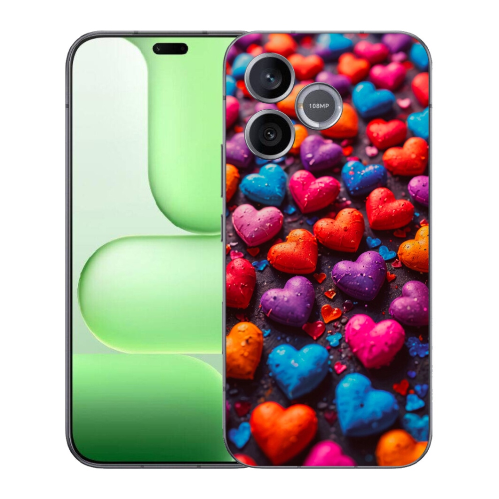 Gelový kryt mmCase na Honer 600 Lite - barevná srdce