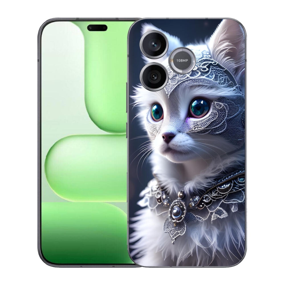 Gelový kryt mmCase na Honer 600 Lite - bílá kočka