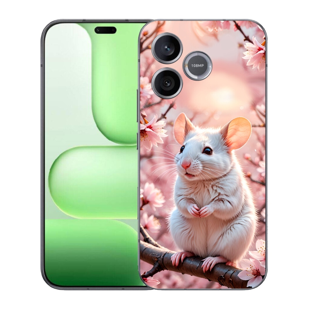 Gelový kryt mmCase na Honer 600 Lite - bílá myš na větvi