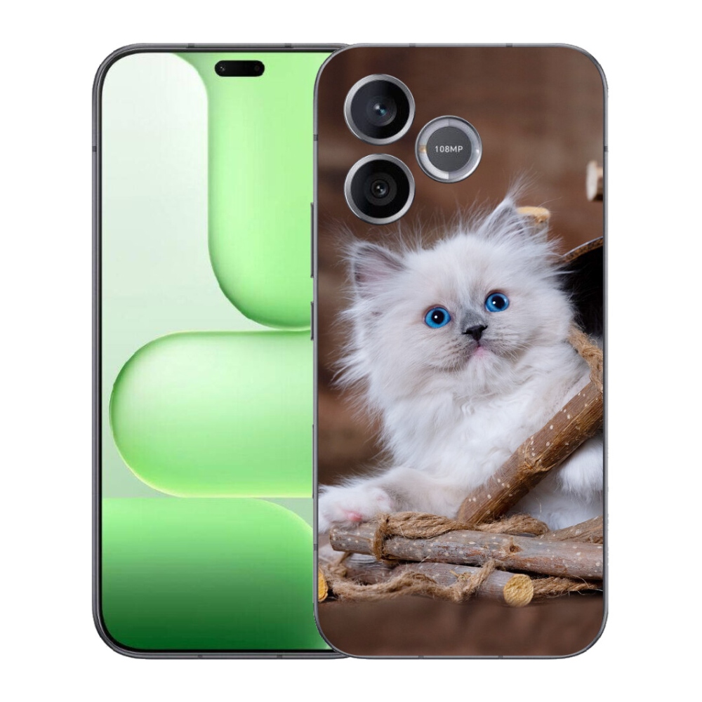 Gelový kryt mmCase na Honer 600 Lite - bílé kotě