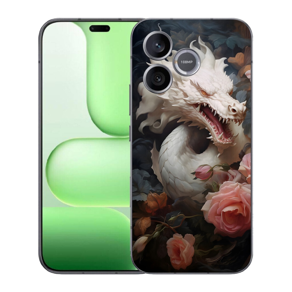 Gelový kryt mmCase na Honer 600 Lite - bílý drak
