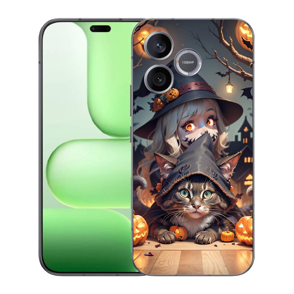 Gelový kryt mmCase na Honer 600 Lite - čarodějnice s kočkou