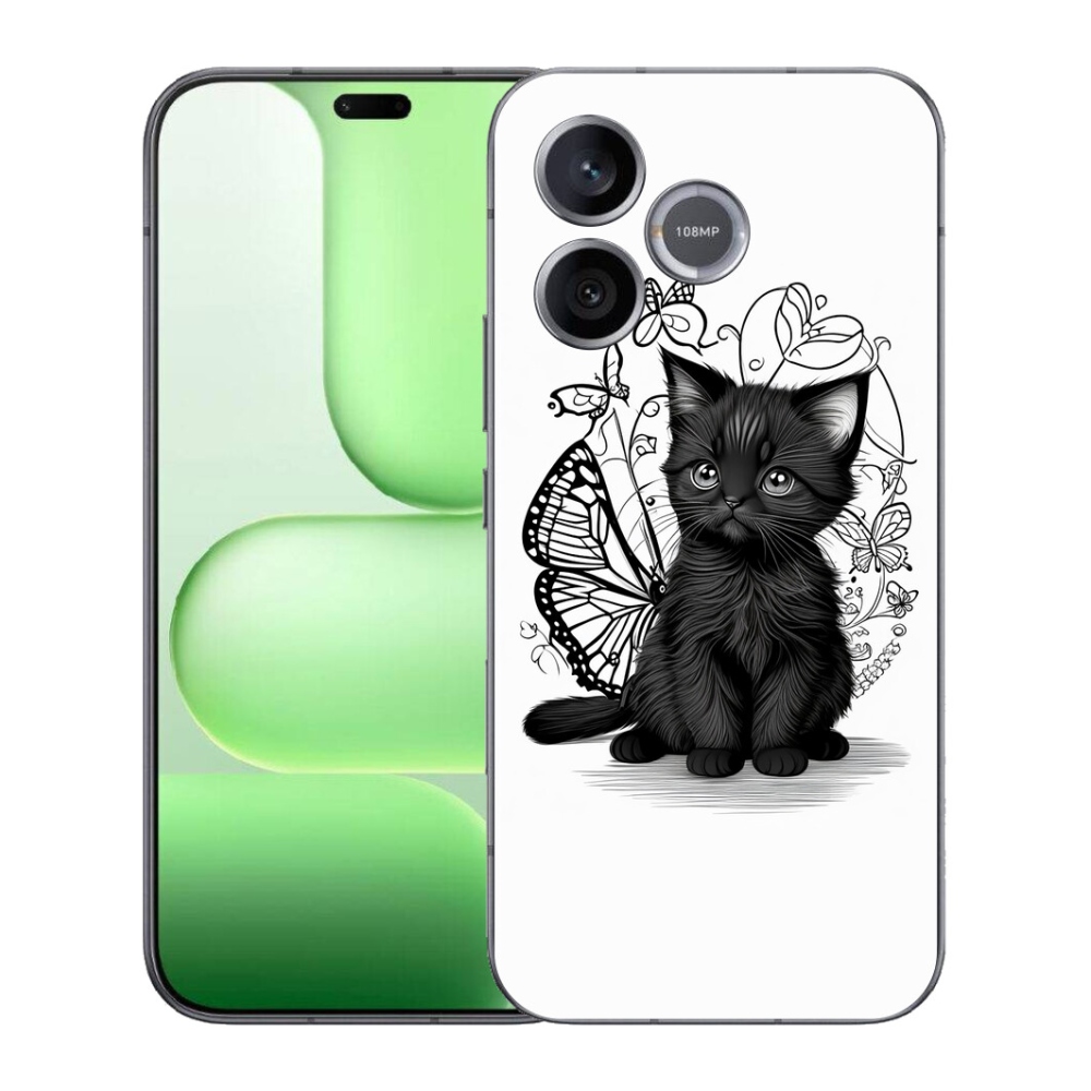 Gelový kryt mmCase na Honer 600 Lite - černé kotě