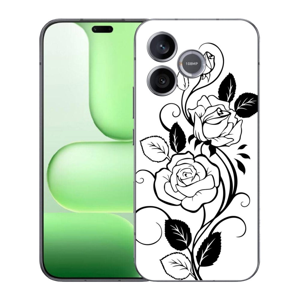 Gelový kryt mmCase na Honer 600 Lite - černobílá růže