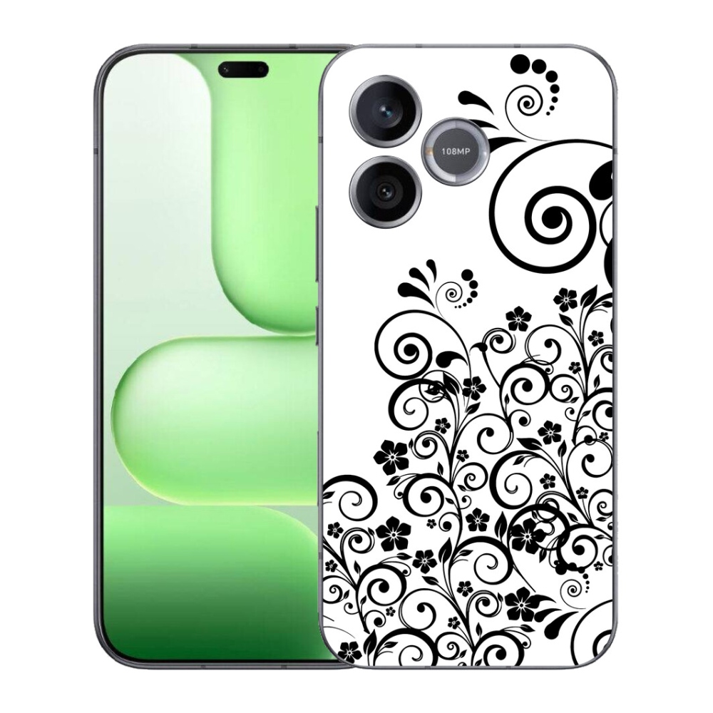 Gelový kryt mmCase na Honer 600 Lite - černobílé květinové vzory