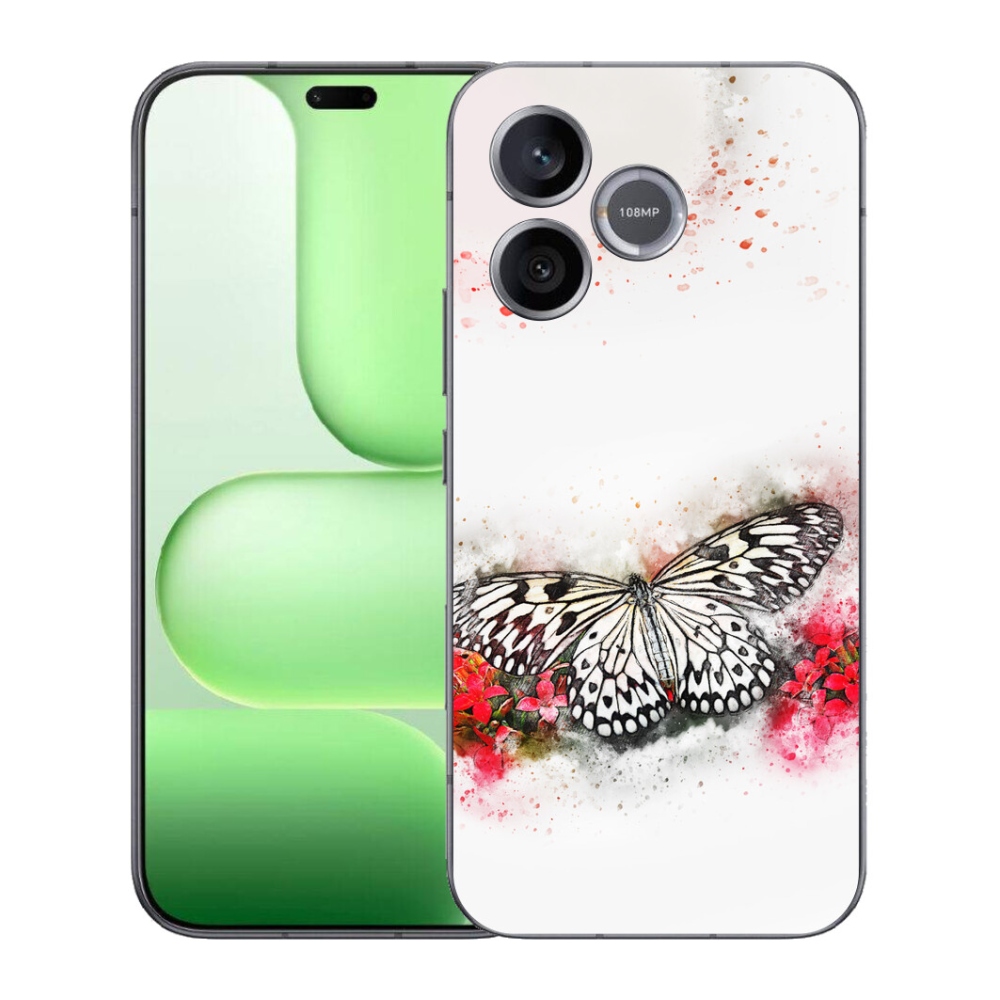 Gelový kryt mmCase na Honer 600 Lite - černobílý motýl
