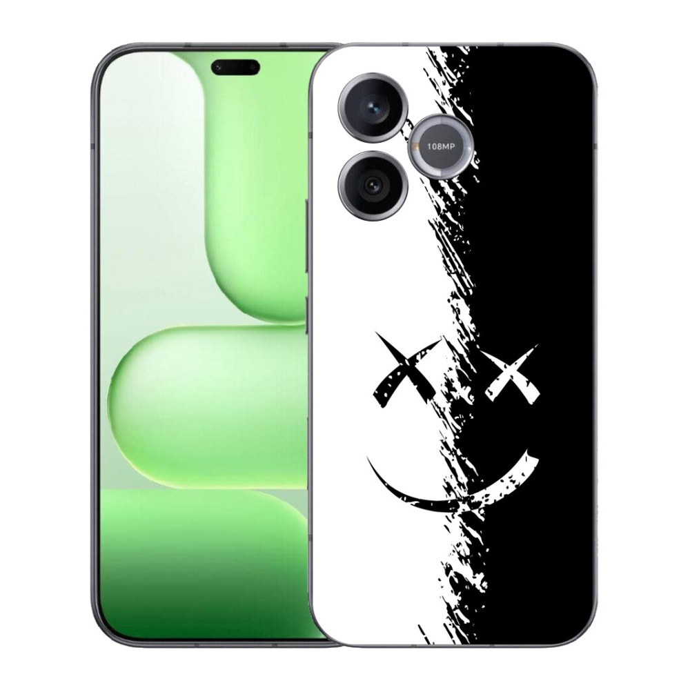 Gelový kryt mmCase na Honer 600 Lite - černobílý smajlík