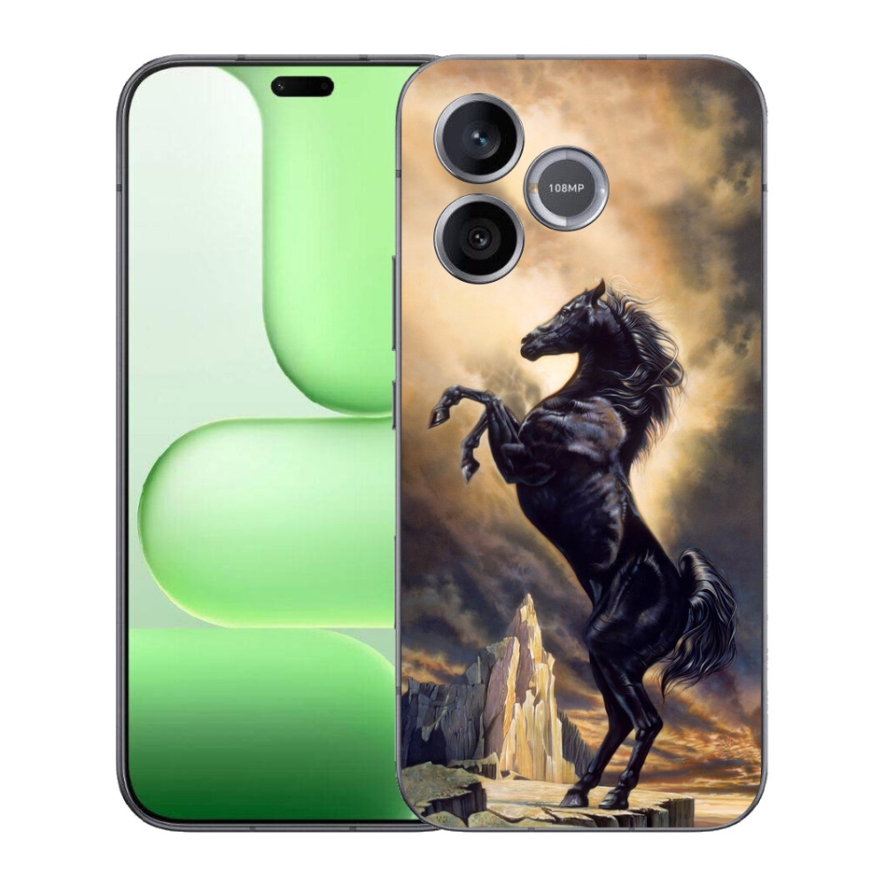 Gelový kryt mmCase na Honer 600 Lite - černý kreslený kůň