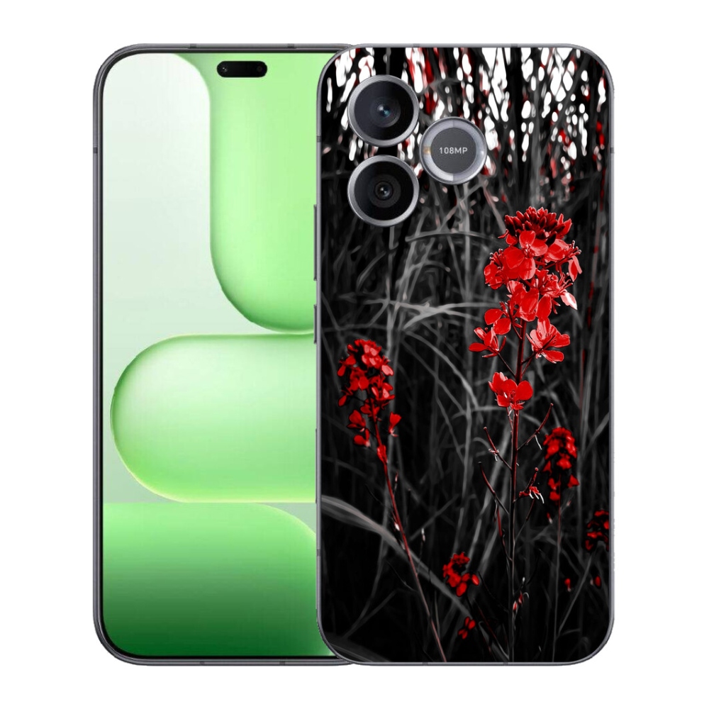 Gelový kryt mmCase na Honer 600 Lite - červená rostlina