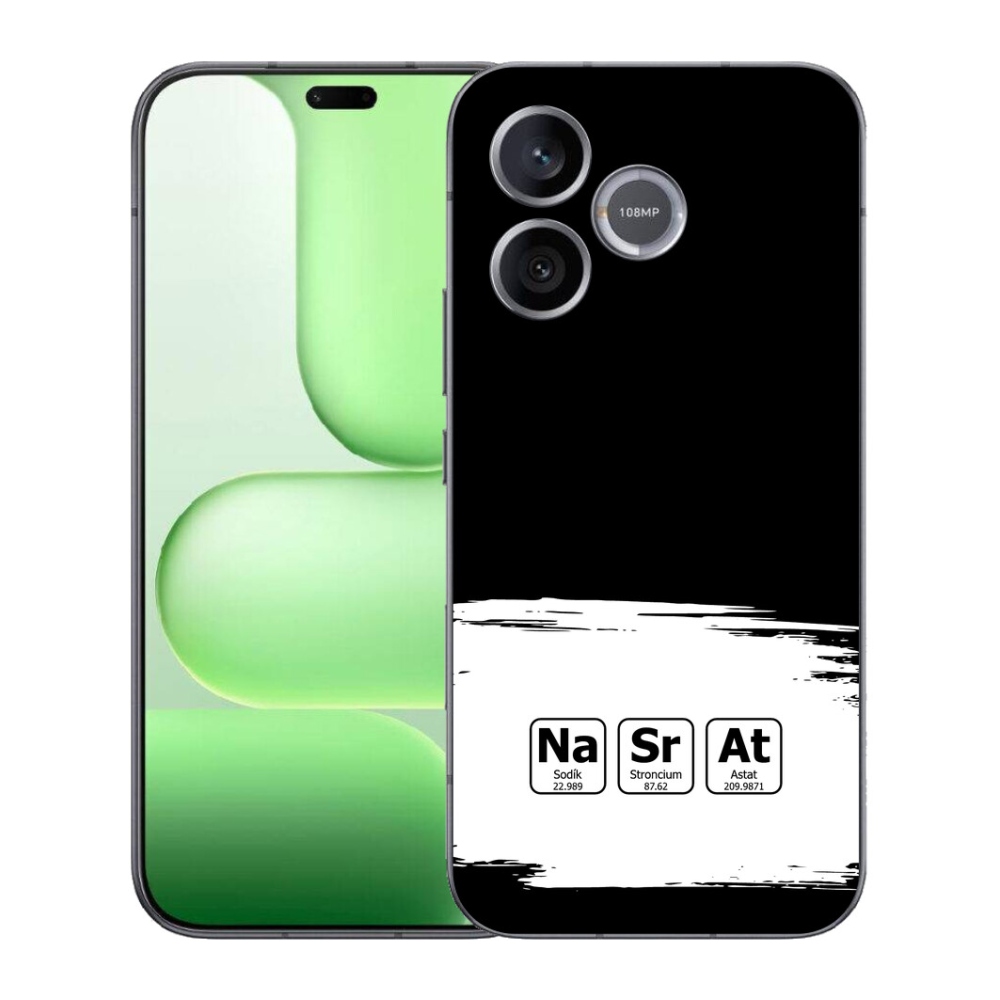 Gelový kryt mmCase na Honer 600 Lite - chemické prvky bíločerné pozadí