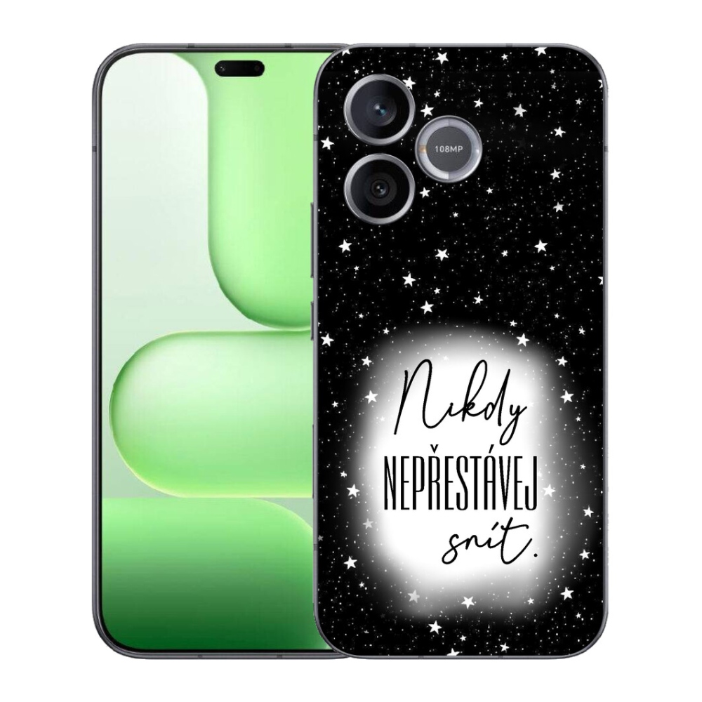 Gelový kryt mmCase na Honer 600 Lite - citát 1 bíločerné pozadí