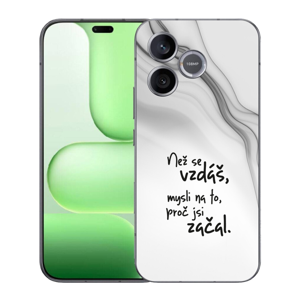 Gelový kryt mmCase na Honer 600 Lite - citát 2 bílé pozadí