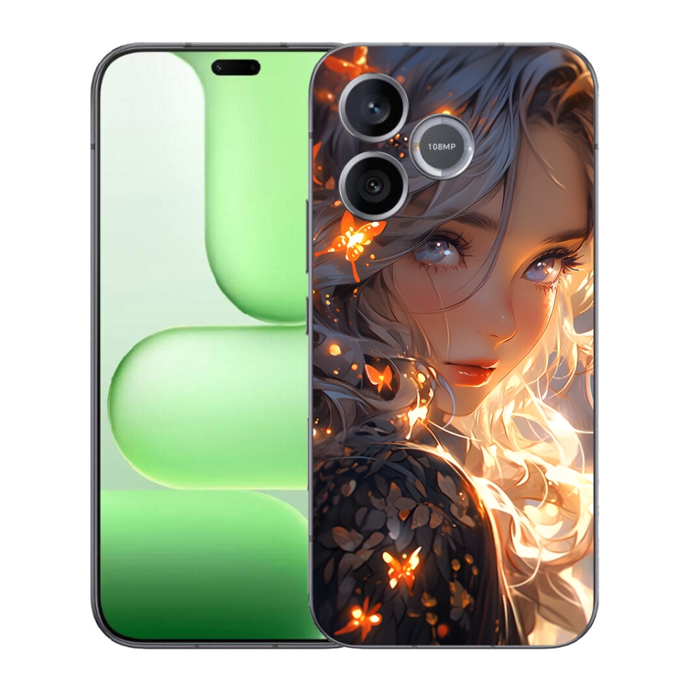 Gelový kryt mmCase na Honer 600 Lite - dívka a motýli